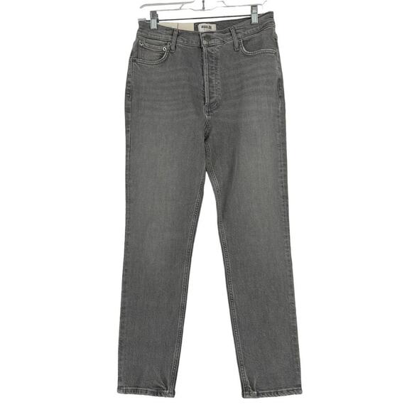 Agolde Nico High Rise Jeans Size 28 Gray Slim Fit Button Fly Stretch Denim - Picture 1 of 12